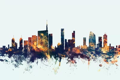 Milan, Italy On Blue by Michael Tompsett acrylic art print