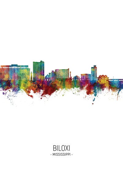 Mississippi: Biloxi Mississippi Skyline Portrait by Michael Tompsett
