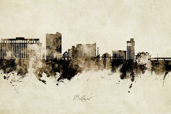 Mississippi: Biloxi Mississippi Skyline Vintage by Michael Tompsett