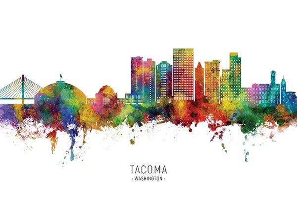 Tacoma Washington Skyline City Name