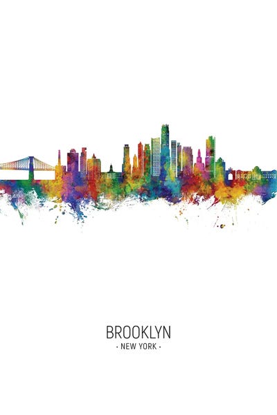 Brooklyn: Brooklyn New York Skyline Portrait by Michael Tompsett