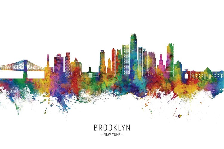 Brooklyn New York Skyline City Name