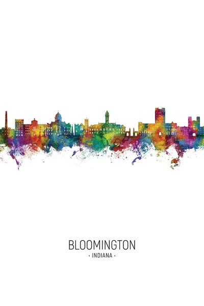 Indiana: Bloomington Indiana Skyline Portrait by Michael Tompsett