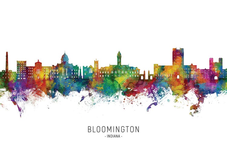 Bloomington Indiana Skyline City Name