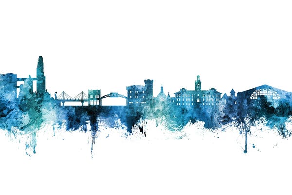 Colorado: Golden Colorado Skyline Blue Teal by Michael Tompsett