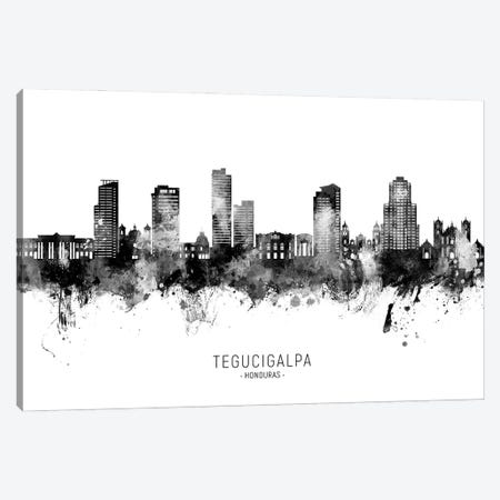 Tegucigalpa Honduras Skyline Name Black & White Canvas Print #MTO3460} by Michael Tompsett Art Print