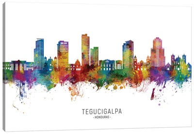 Tegucigalpa Honduras Skyline City Name Canvas Art Print - Honduras