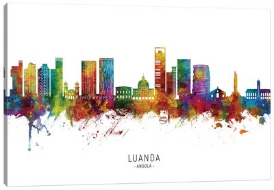 Luanda Angola Skyline City Name Canvas Art Print