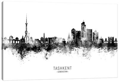 Tashkent Uzbekistan Skyline Name Black & White Canvas Art Print