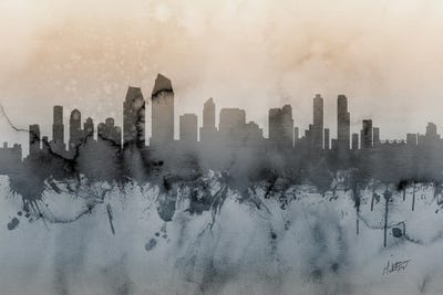 San Diego CA Skyline by Michael Tompsett canvas print