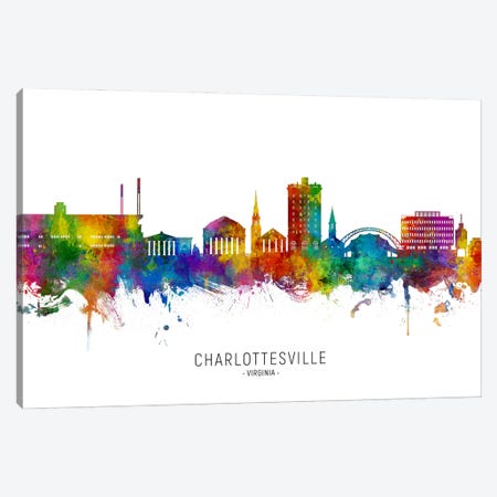 Charlottesville Skyline City Name Canvas Print #MTO3495} by Michael Tompsett Canvas Print