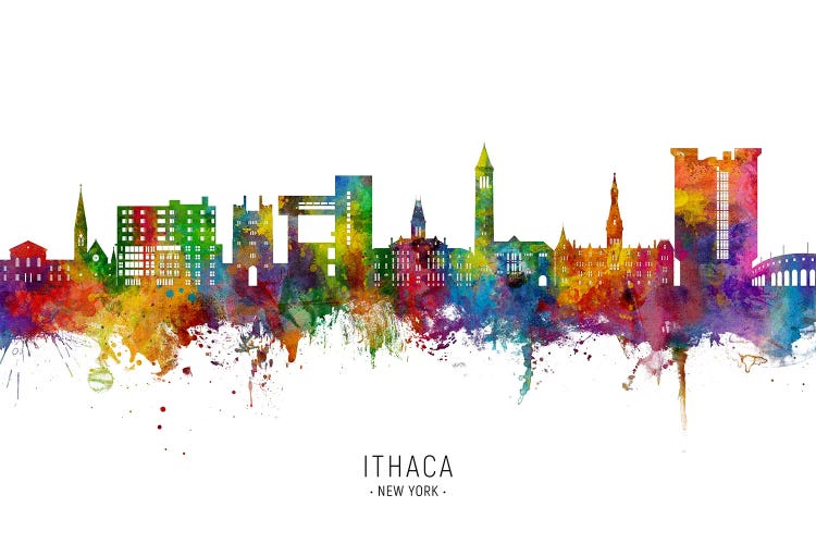 Ithaca New York Skyline City Name