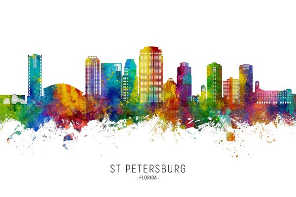 St. Petersburg: St Petersburg Florida Skyline City Name by Michael Tompsett