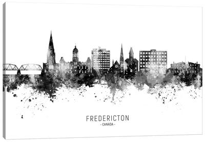 Fredericton Canada Skyline Name Bw Canvas Art Print