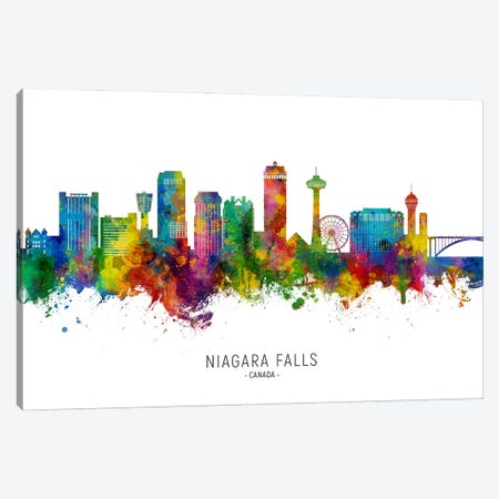 Niagara Falls Canada Skyline City Name Canvas Print #MTO3511} by Michael Tompsett Canvas Art Print