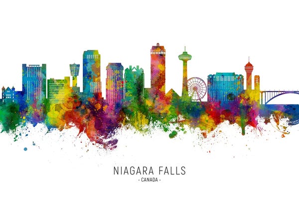 Niagara Falls: Niagara Falls Canada Skyline City Name by Michael Tompsett