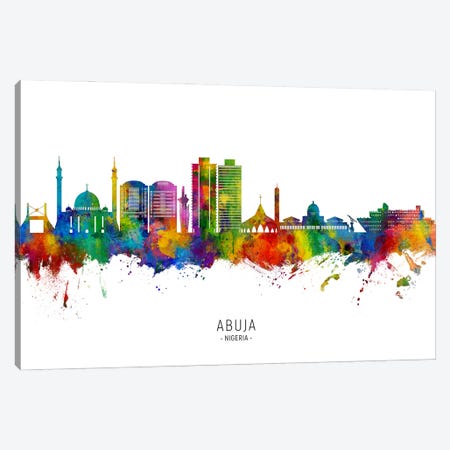 Abuja Nigeria Skyline City Name Canvas Print #MTO3517} by Michael Tompsett Canvas Artwork
