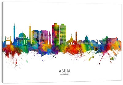 Abuja Nigeria Skyline City Name Canvas Art Print