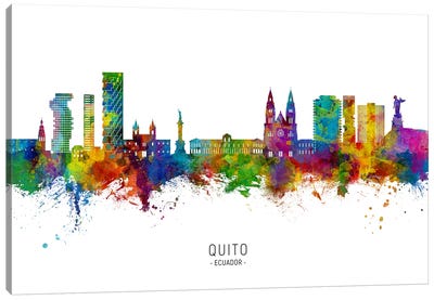 Quito Ecuador Skyline City Name Canvas Art Print - Ecuador