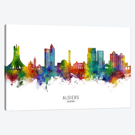 Algiers Algeria Skyline City Name Canvas Print #MTO3525} by Michael Tompsett Canvas Art Print
