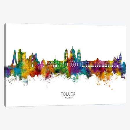 Toluca Mexico Skyline City Name Canvas Print #MTO3527} by Michael Tompsett Art Print