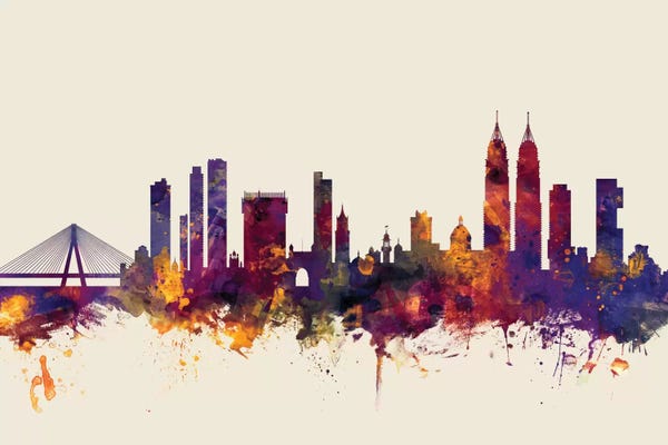 Maharashtra: Mumbai (Bombay), India On Beige by Michael Tompsett