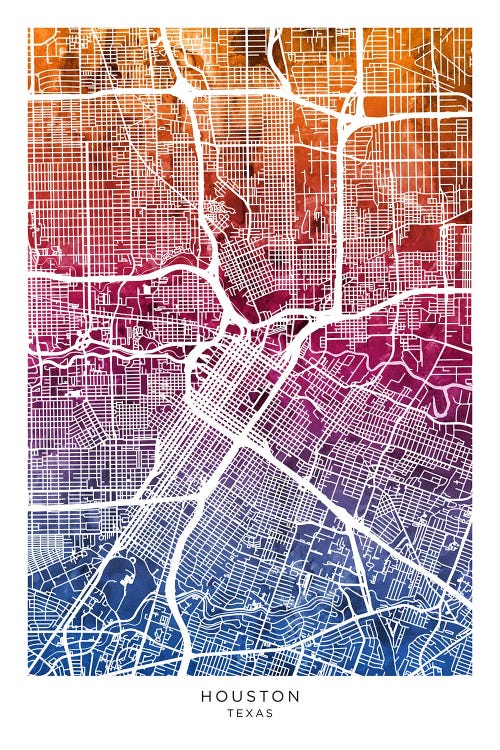 Houston Map Bluepink