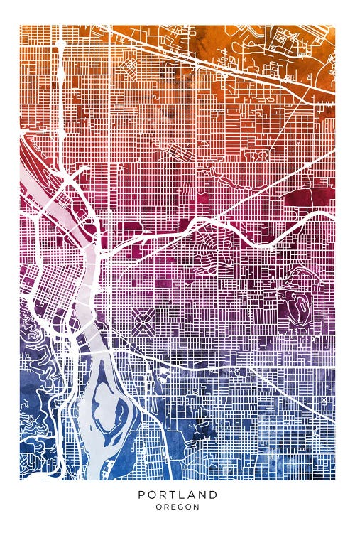 Portland Map Bluepink