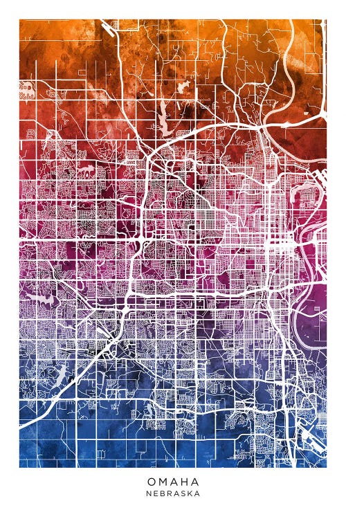 Omaha Map Bluepink