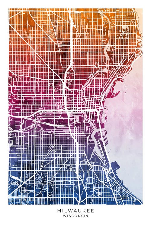 Milwaukee Map Bluepink