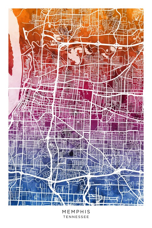 Memphis Map Bluepink