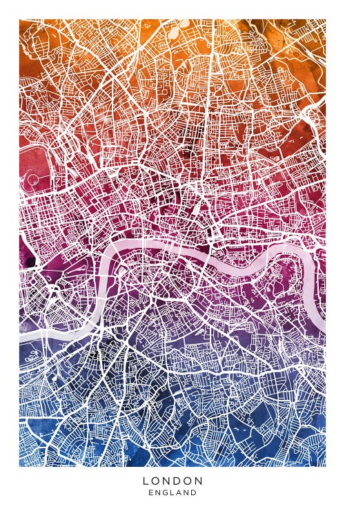 London Map Bluepink