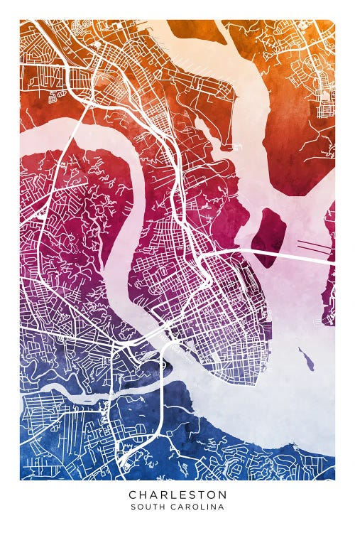 Charleston Map Bluepink