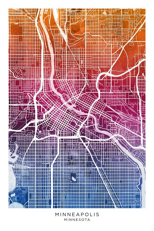 Minneapolis Map Bluepink