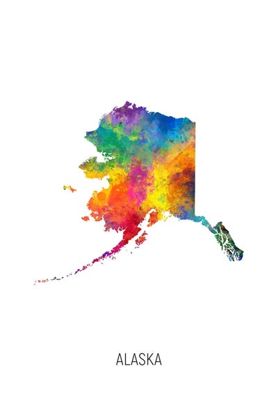 Alaska: Alaska Map by Michael Tompsett