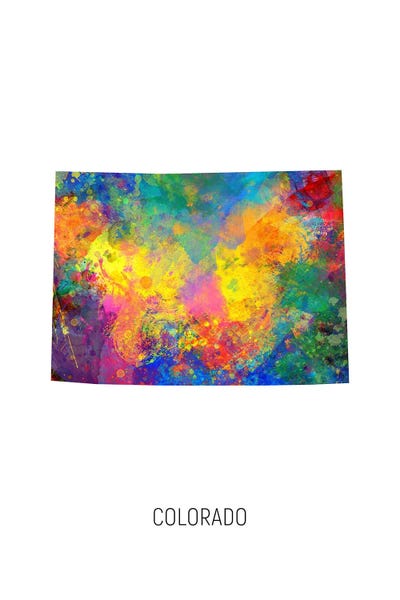 Colorado Map by Michael Tompsett art print