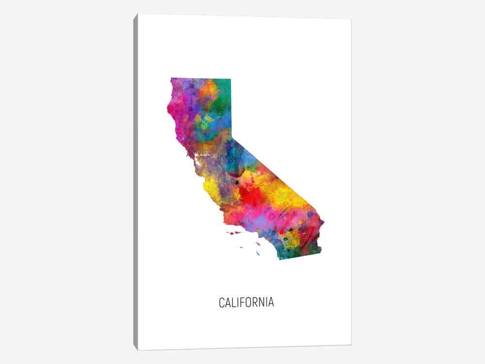 California Map by Michael Tompsett 1-piece Art Print