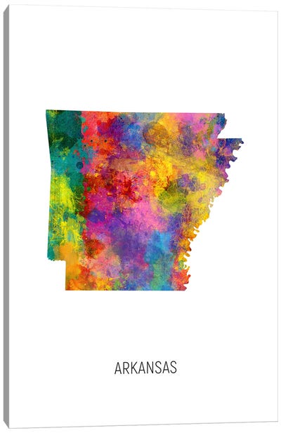 Arkansas Map Canvas Art Print - Arkansas Art