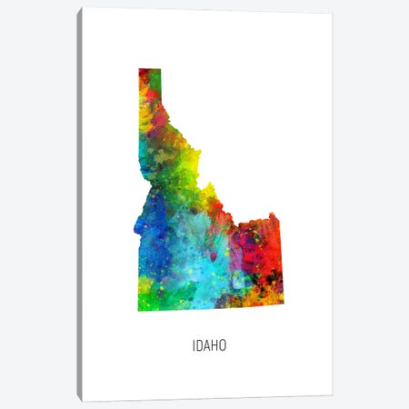 Idaho Map Canvas Print #MTO3590} by Michael Tompsett Art Print