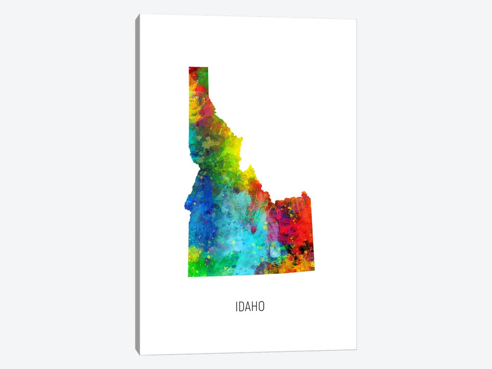 Idaho Map by Michael Tompsett 1-piece Canvas Art