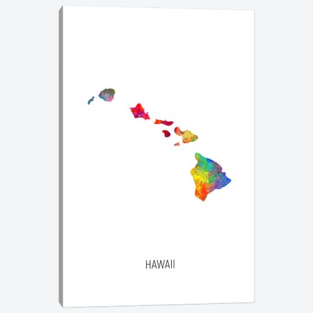 Hawaii Map Canvas Print #MTO3591} by Michael Tompsett Canvas Print