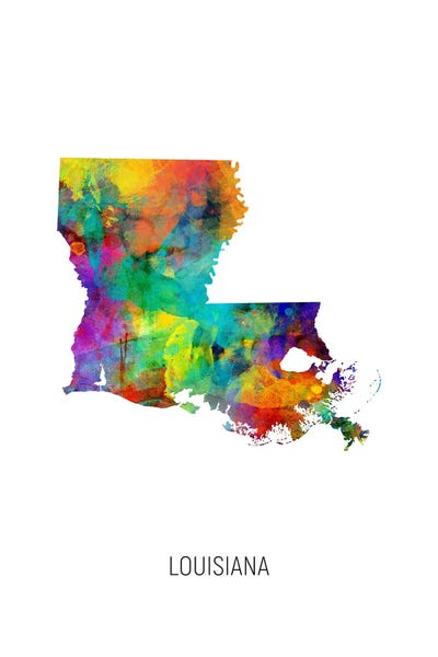 Louisiana: Louisiana Map by Michael Tompsett