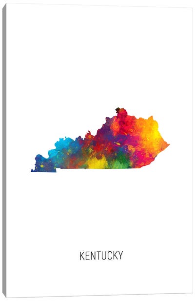 Kentucky Map Canvas Art Print - Kentucky Art