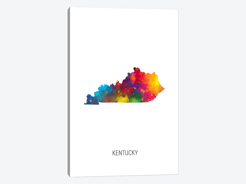 Kentucky Map by Michael Tompsett 1-piece Art Print
