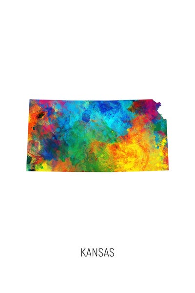 Kansas: Kansas Map by Michael Tompsett