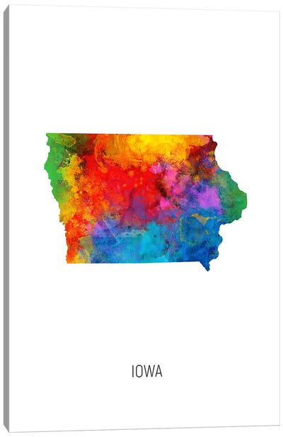 Iowa Map Canvas Art Print - Iowa Art