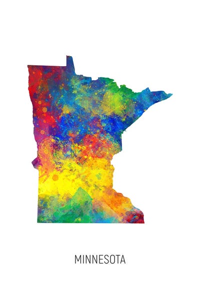 Minnesota Map by Michael Tompsett multi panel art