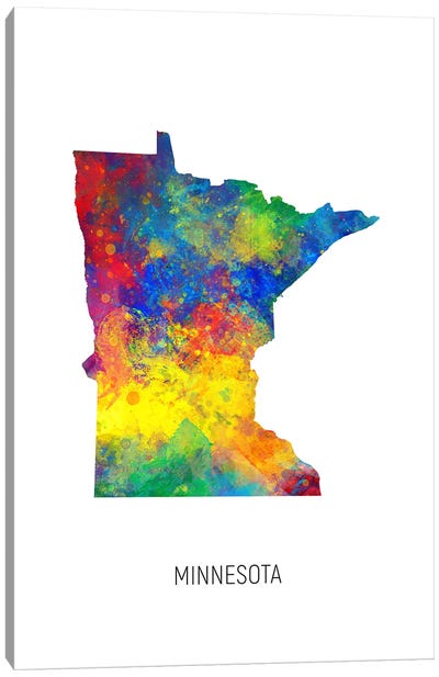 Minnesota Map Canvas Art Print - Minnesota Art