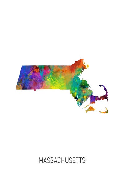 Massachusetts: Massachusetts Map by Michael Tompsett