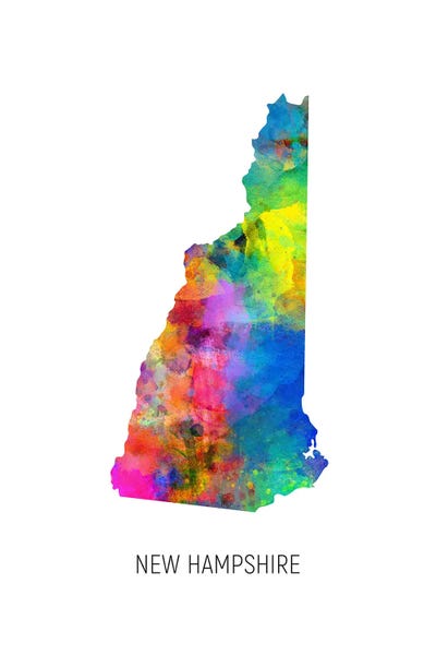 New Hampshire Map by Michael Tompsett art print